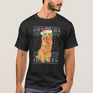 Xmas Lighting Weihnachtsmannmütze Ugly Golden Retr T-Shirt