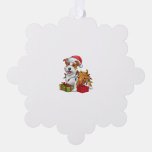 Xmas Lighting Weihnachtsmannmütze Welsh Terrier Do Ornament Karte