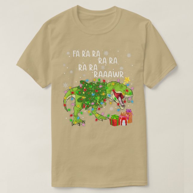 Xmas Lights Fa ra ra raaawr T Re Dinosaur Chris T-Shirt (Design vorne)
