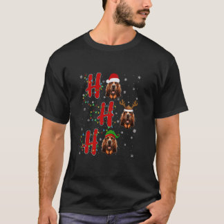 Xmas Lights HO HO HO Bloodhound Hund Funny Ugly Ch T-Shirt