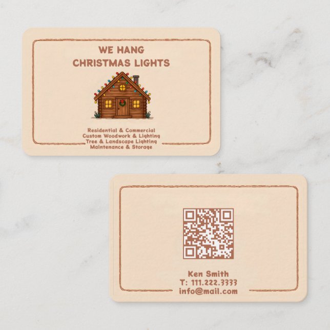 ❄️🤶 Xmas Lights Installation QR Visitenkarte (Vorne/Hinten)