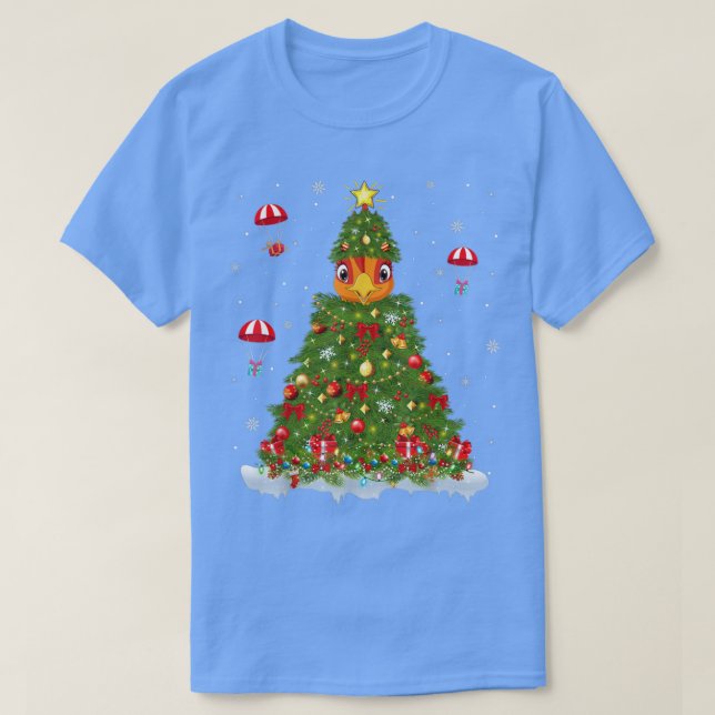 Xmas Lights Matching Family Funny Rooster Christma T-Shirt (Design vorne)