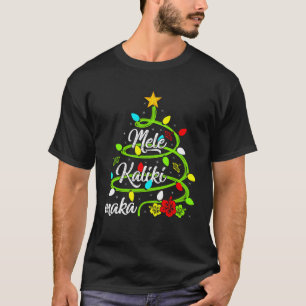 Xmas Lights Mele Kalikimaka Hawaiian Christmas Tre T-Shirt