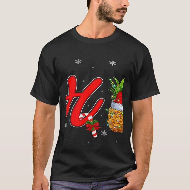 Xmas Lights Pineapple Ho3 Ho Ho Ho Pineapple Chris T-Shirt (Vorderseite)