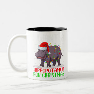 Xmas Lights Santa Brontosaurus Dinosaurier Weihnac Zweifarbige Tasse