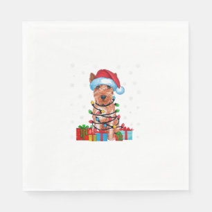 Xmas Lights Santa Soft überzogene Wheaten Terrier Serviette