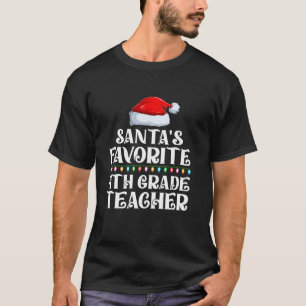 Xmas Lights Santa's Favorites 4. Klasse Lehrer Ch T-Shirt