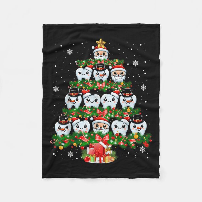 Xmas Lights Teeth Doctor Dentist Tooth Teeth Chris Fleecedecke (Vorderseite)