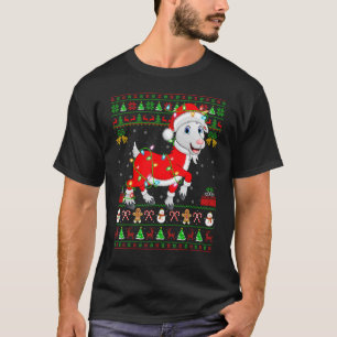 Xmas Lights Ugly Sweater Style Santa Goat Christma T-Shirt