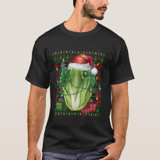 Xmas Lights Ugly Weihnachtsmannmütze Gemüsegatlet  T-Shirt
