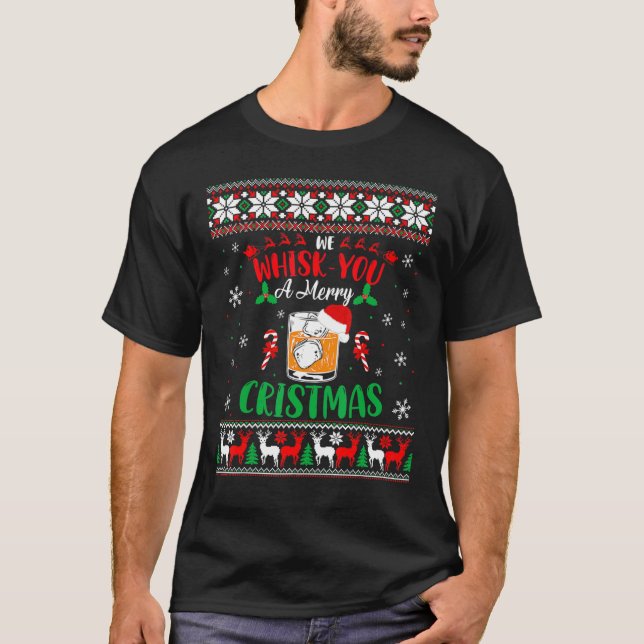Xmas Liquor Drinker Wir flüstern Sie Weihnachten U T-Shirt (Vorderseite)