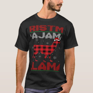 Xmas Llama Red Buffalo Kariert Ugly Llama Weihnach T-Shirt