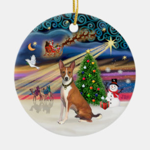 Xmas Magic - Basenji Keramik Ornament