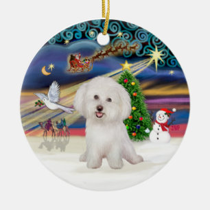 Xmas Magic - Bichon Frise #7 Keramik Ornament