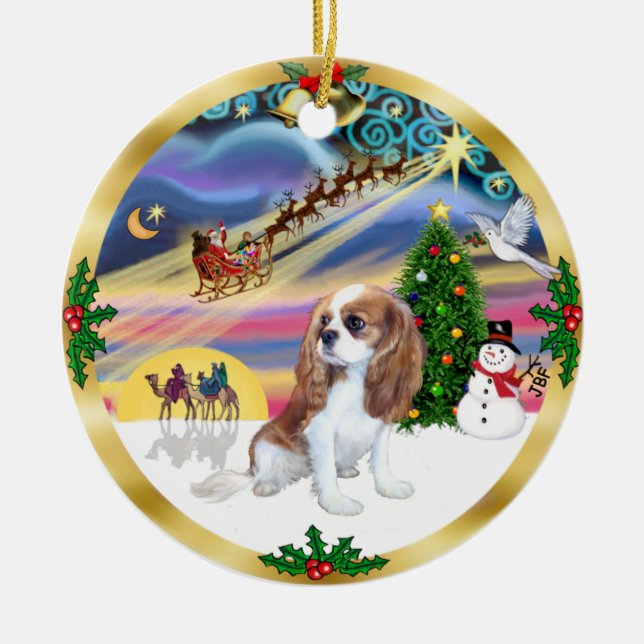 Xmas Magic - Blenheim Cavalier Keramik Ornament (Vorne)