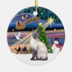 Xmas Magic - Blue Point Siamese Keramik Ornament