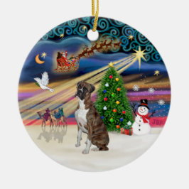 Xmas Magic - Boxer (Brindle-natural) Keramikornament