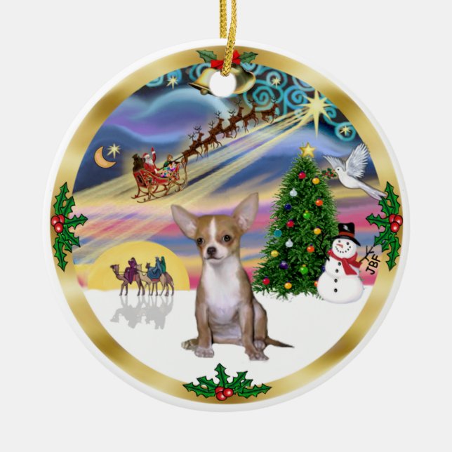 Xmas Magic - Chihuahua1 Keramik Ornament (Vorne)