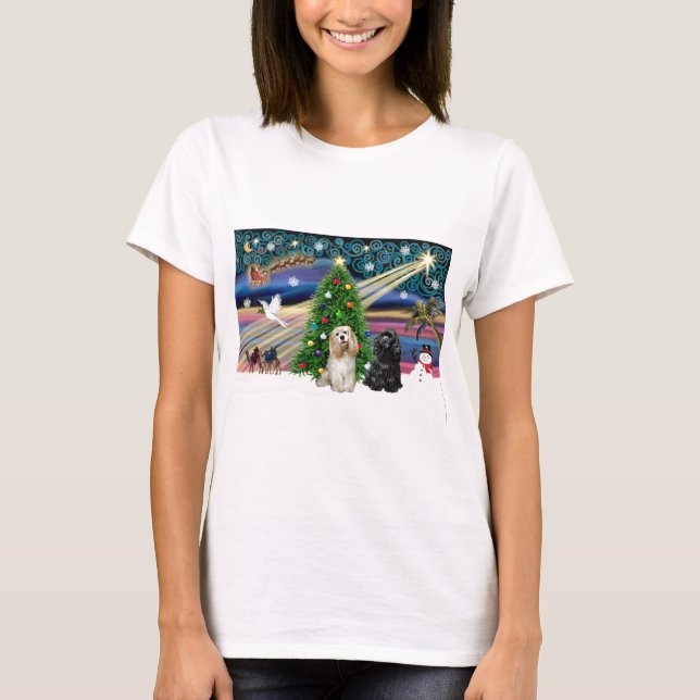 Xmas Magic-Cocker-Paar T-Shirt (Vorderseite)