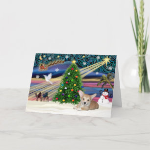 Xmas Magic Corgi Feiertagskarte