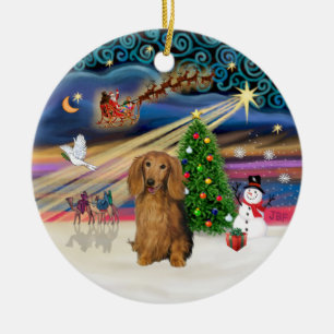 Xmas Magic - Dackel (LG Hair Sable) Keramikornament