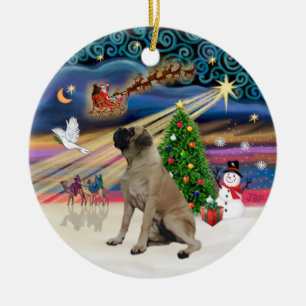 Xmas Magic - Englische Bullmastiff Keramikornament