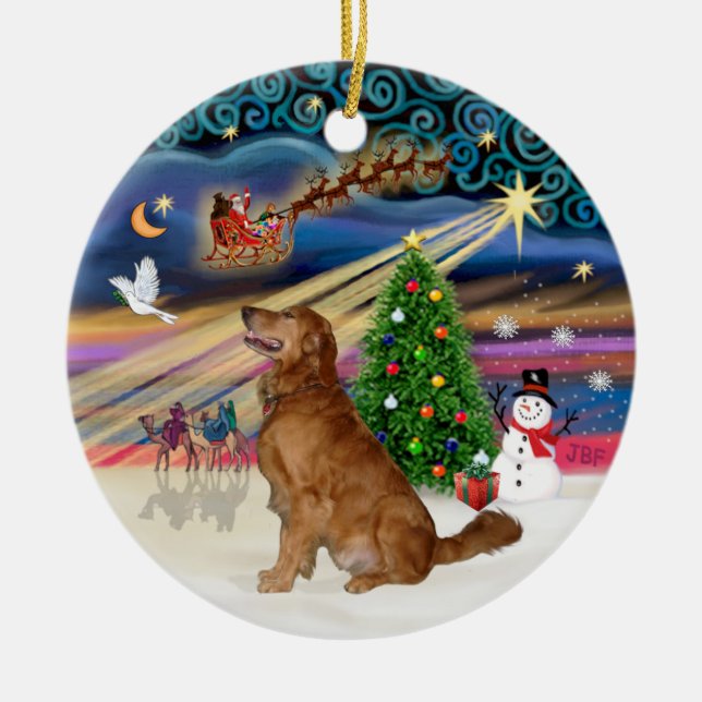 Xmas Magic - Golden Retriever (B-Prof.) Keramik Ornament (Vorne)