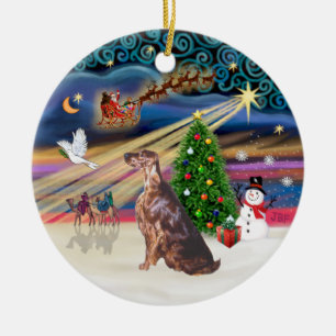 Xmas Magic - Irischer Setter Keramikornament