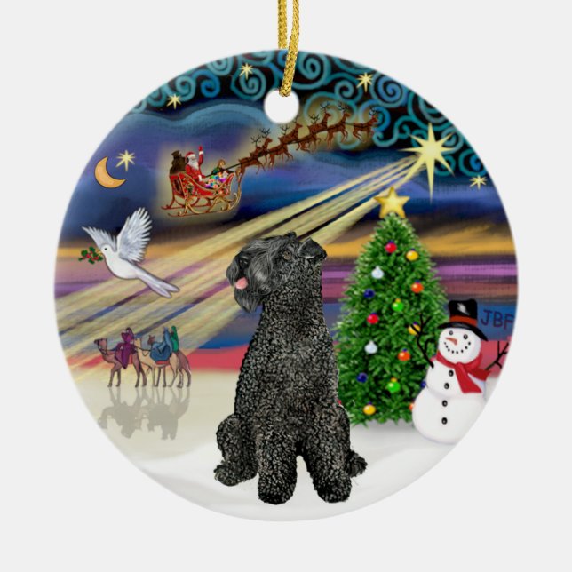 Xmas Magic - Kerry Blue Terrier Keramikornament (Vorne)