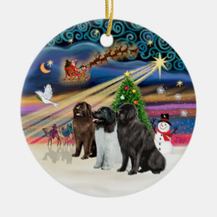 Xmas Magic - Neufundland (DREI) Keramik Ornament