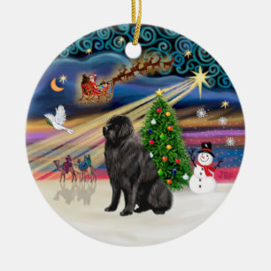 Xmas Magic - Neufundländer 1 Keramik Ornament