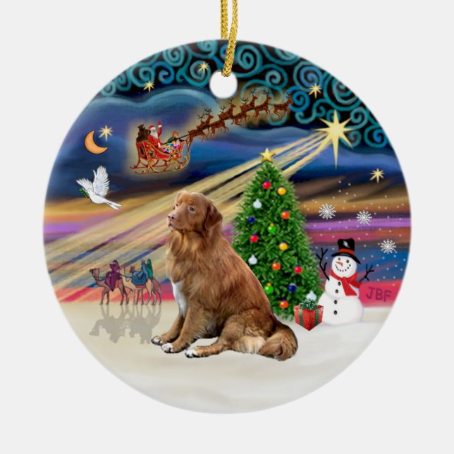 Xmas Magic - Nova Scotia Duck Tolling Retriever Keramikornament (Vorne)