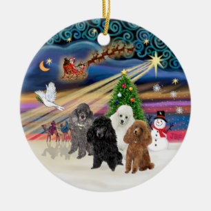 Xmas Magic - Poodles (VIER TOY) Keramikornament