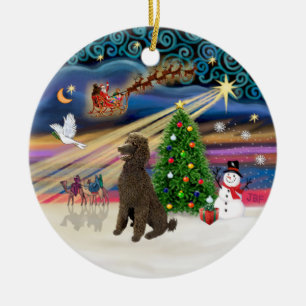 Xmas Magic - Pudel (Standard Schokolade) Keramikornament