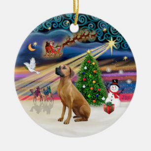 Xmas Magic - Rhodesian Ridgeback Keramikornament