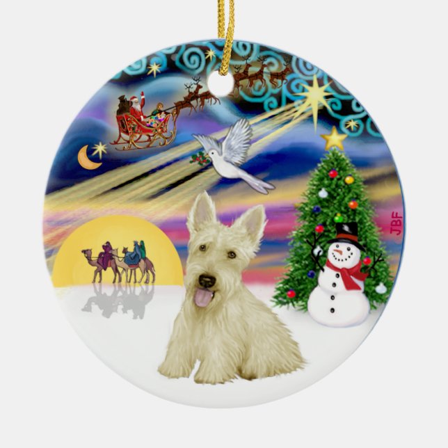 Xmas Magic - Scottish Terrier (Wheaten) Keramikornament (Vorne)