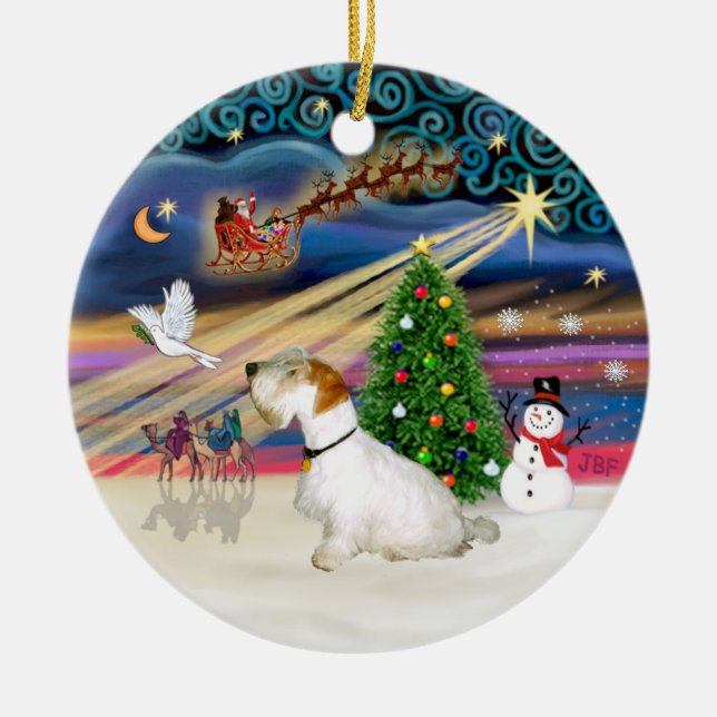 Xmas Magic - Sealyham Terrier (L-sit) Keramikornament (Vorne)
