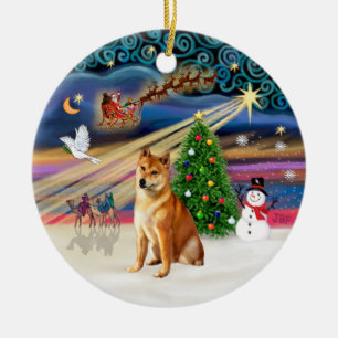 Xmas Magic - Shiba Inu 7 Keramik Ornament