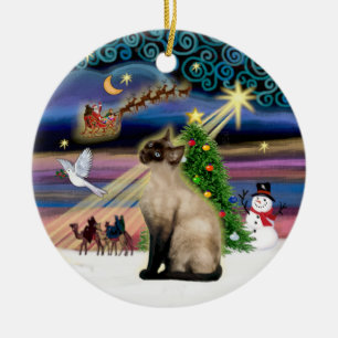 Xmas Magic - Siegel Point Siamese Keramikornament