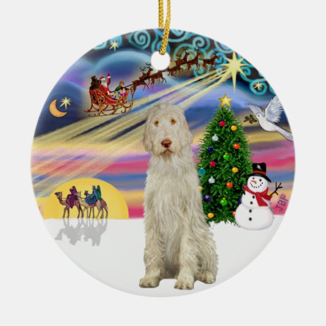 Xmas Magic - Spinone Italiano 11 Keramik Ornament (Vorne)