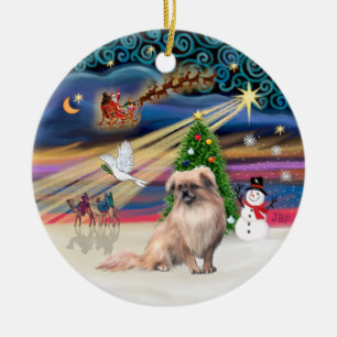 Xmas Magic - Tibetisches Spanisch (fawn) Keramikornament