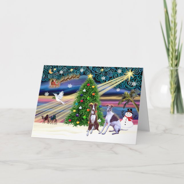 Xmas Magic-Whippet9and10 Feiertagskarte (Vorderseite)