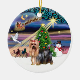 Xmas Magic - Yorkie 9 Keramik Ornament