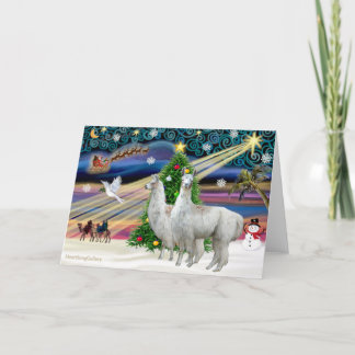 Xmas Magie - 2 Llamas Feiertagskarte