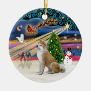 Xmas Magie - Akita Inu 2 Keramikornament