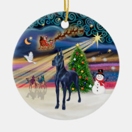 Xmas Magie - Blue Great Dane Keramikornament