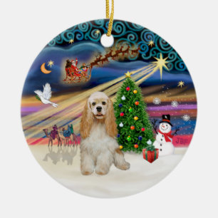 Xmas-Magie - Buff-Cocker-Spaniel Keramikornament