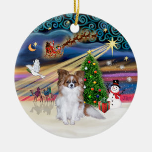Xmas Magie - Roter Sable Papillon Keramik Ornament