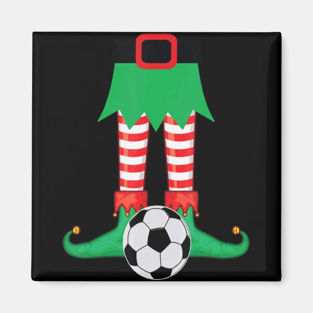 Xmas Matching Soccer Elf Pajama Christmas Team S T Magnet (Vorne)
