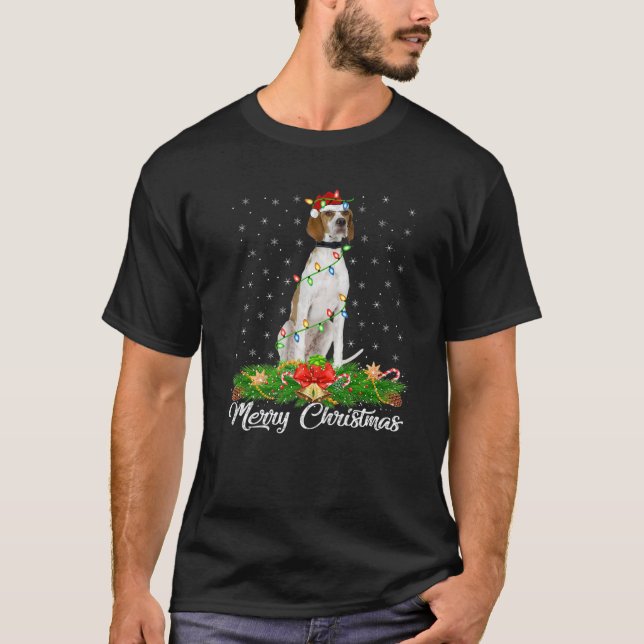 Xmas Matching Weihnachtsmannmütze Englisch Pointer T-Shirt (Vorderseite)